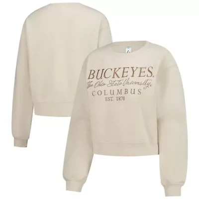 NCAA Sand Ohio State Buckeyes Cropped Crewneck Sweatshirt