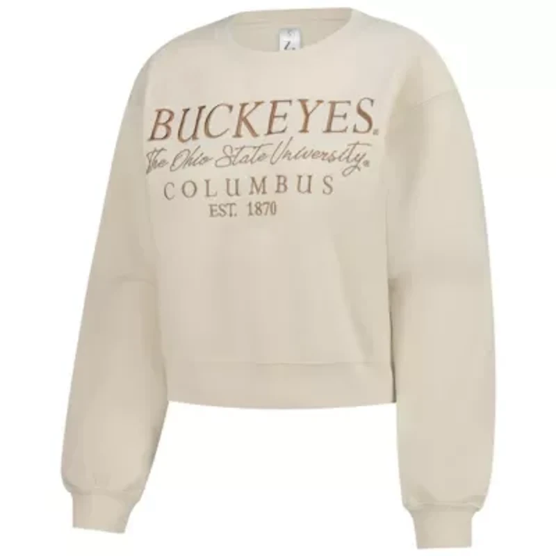 NCAA Sand Ohio State Buckeyes Cropped Crewneck Sweatshirt