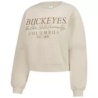 NCAA Sand Ohio State Buckeyes Cropped Crewneck Sweatshirt