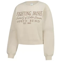 NCAA Sand Notre Dame Fighting Irish Cropped Crewneck Sweatshirt
