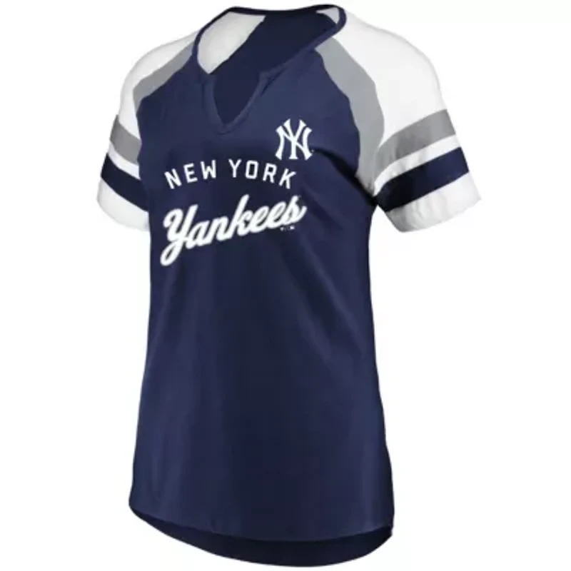 MLB New York Yankees Arched Notch Neck T-Shirt