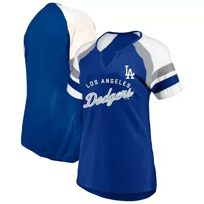 MLB Los Angeles Dodgers Arched Notch Neck T-Shirt