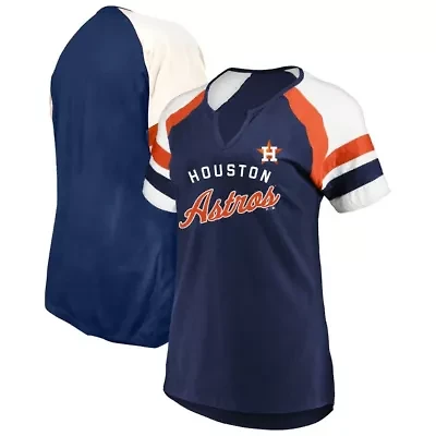 MLB Houston Astros Arched Notch Neck T-Shirt