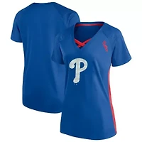 MLB Philadelphia Phillies Plus Glitter Raglan V-Neck T-Shirt