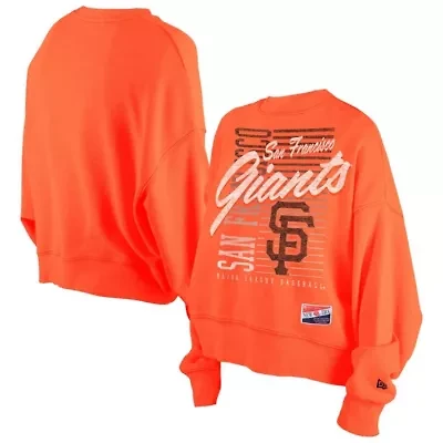 MLB San Francisco Giants Boxy Mineral Wash Dolmen Sleeve Cropped Sweatshirt
