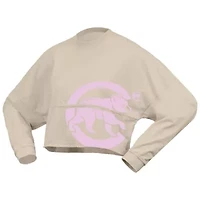 MLB Fanatics Chicago Cubs Floral Preppy Cropped Long Sleeve T-Shirt