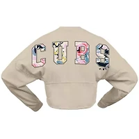 MLB Fanatics Chicago Cubs Floral Preppy Cropped Long Sleeve T-Shirt