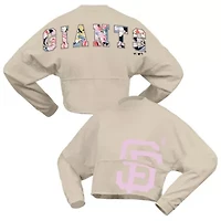 MLB Fanatics San Francisco Giants Floral Preppy Cropped Long Sleeve T-Shirt