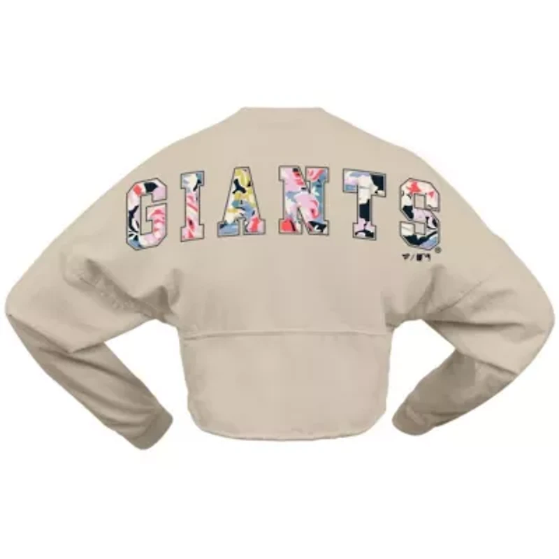 MLB Fanatics San Francisco Giants Floral Preppy Cropped Long Sleeve T-Shirt