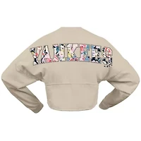 MLB Fanatics New York Yankees Floral Preppy Cropped Long Sleeve T-Shirt