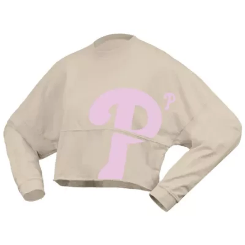 MLB Fanatics Philadelphia Phillies Floral Preppy Cropped Long Sleeve T-Shirt