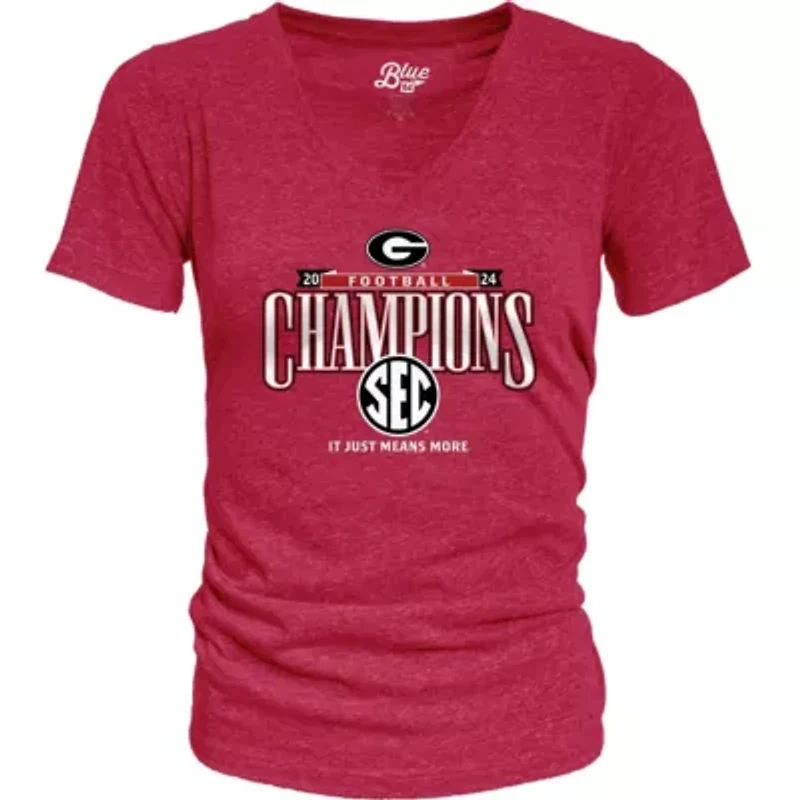 NCAA Georgia Bulldogs 2024 SEC Football Conference s Locker Room V-Neck T-Shirt