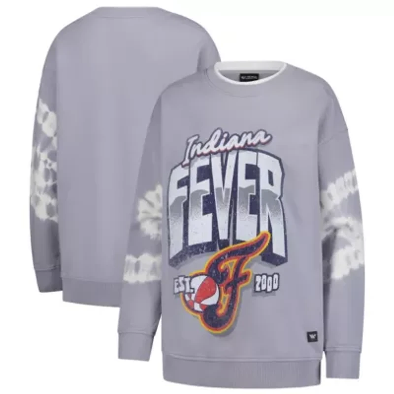WNBA Indiana Fever Double Collar Fleece Pullover Sweatshirt