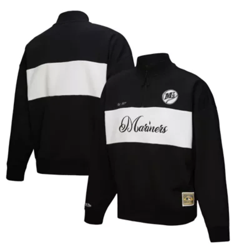 MLB Seattle Mariners Cooperstown Collection Quarter-Zip Pullover Top