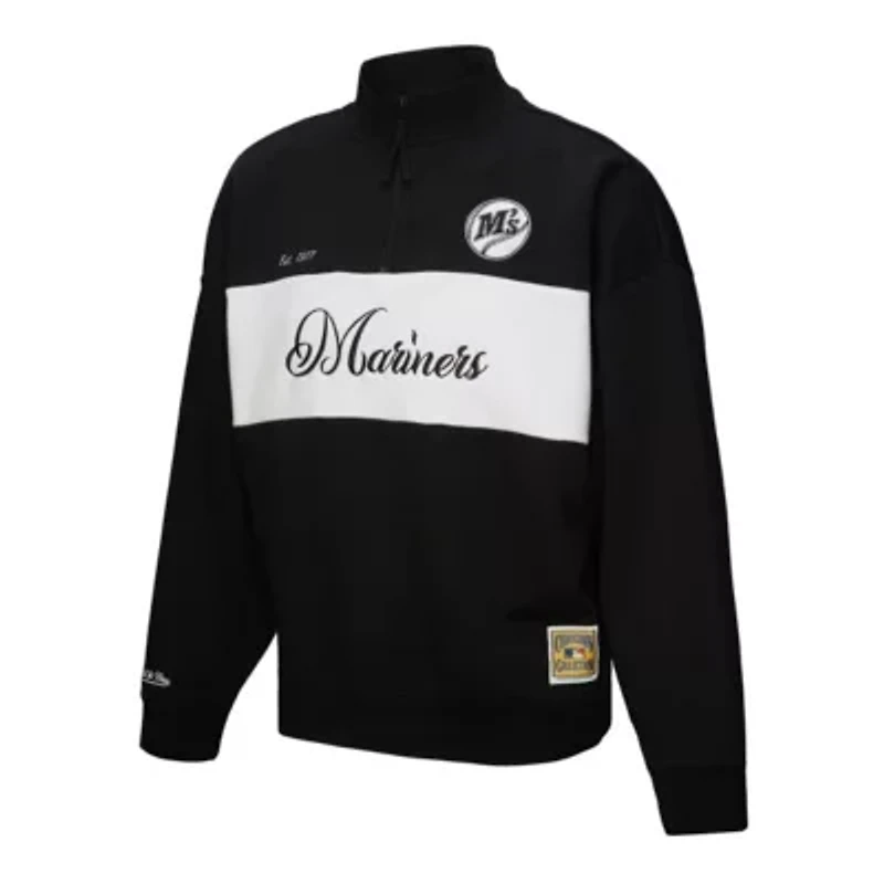 MLB Seattle Mariners Cooperstown Collection Quarter-Zip Pullover Top