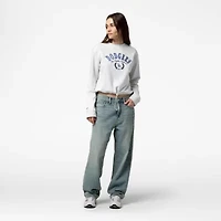MLB Los Angeles Dodgers Cropped Toggle Pullover Sweatshirt