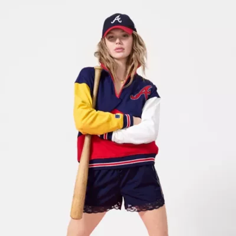MLB Atlanta Braves Classic Colorblock Quarter-Zip Sweatshirt