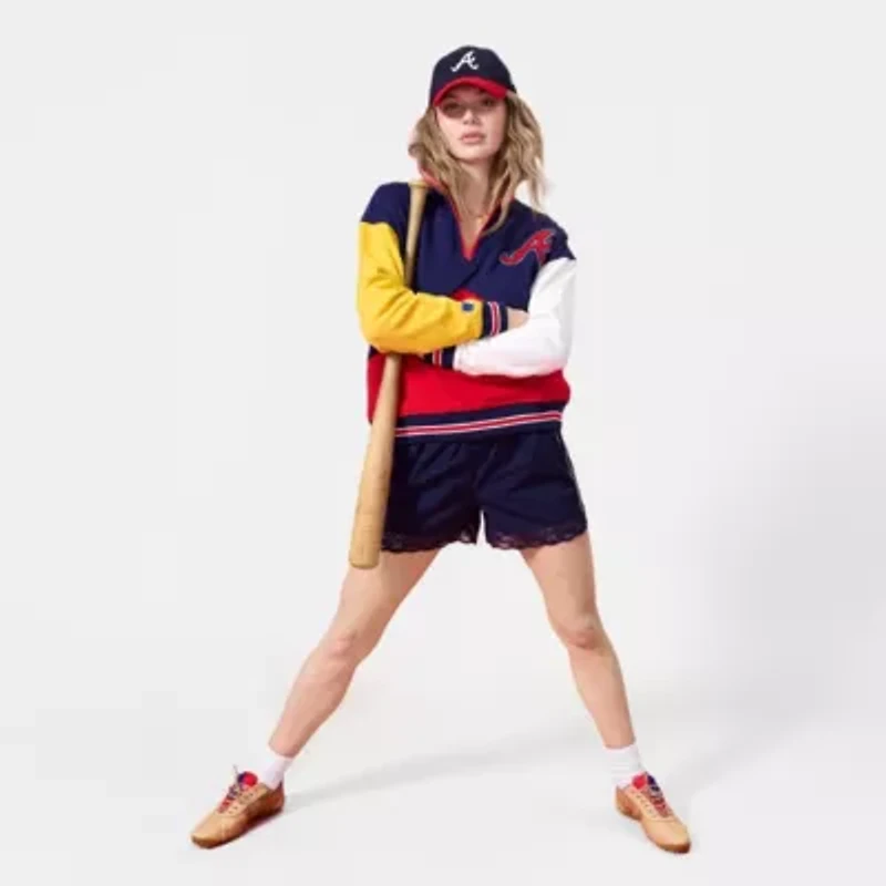 MLB Atlanta Braves Classic Colorblock Quarter-Zip Sweatshirt