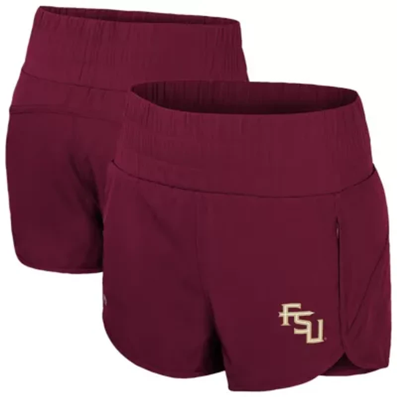 NCAA Florida State Seminoles Stop By Smocked High Waist Shorts