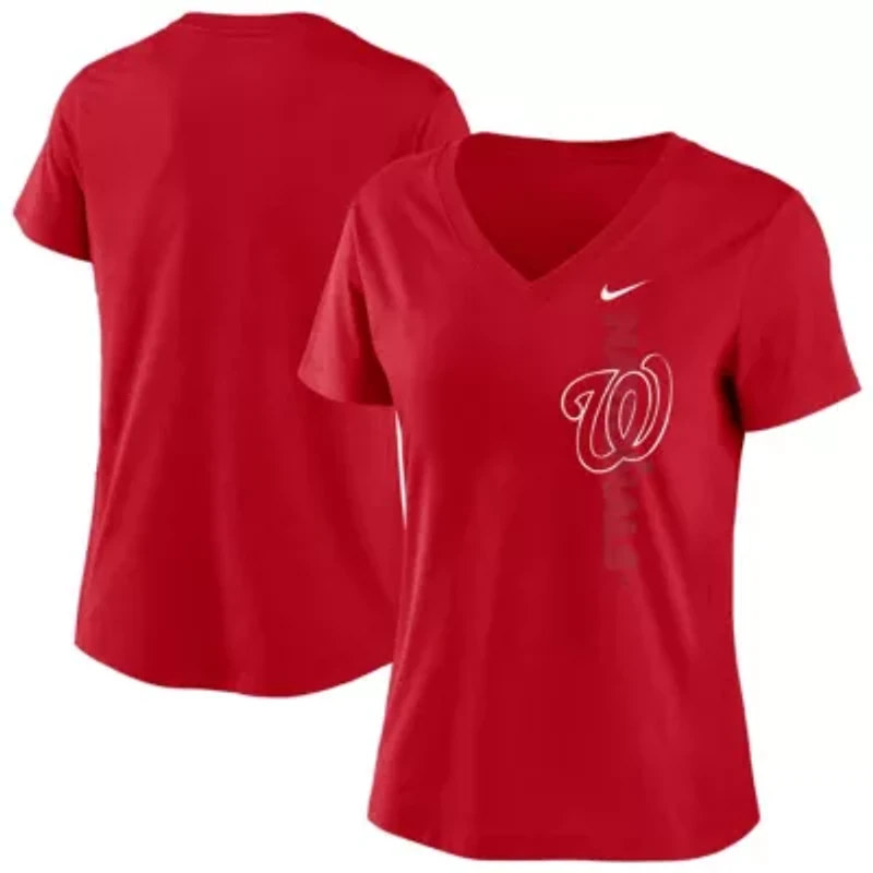 MLB Nike Washington Nationals Local Team Tri-Blend V-Neck T-Shirt