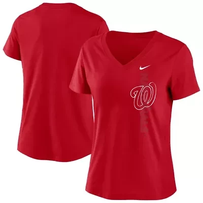MLB Nike Washington Nationals Local Team Tri-Blend V-Neck T-Shirt