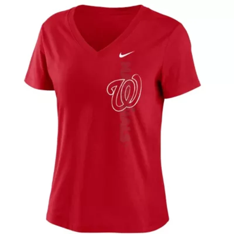 MLB Nike Washington Nationals Local Team Tri-Blend V-Neck T-Shirt