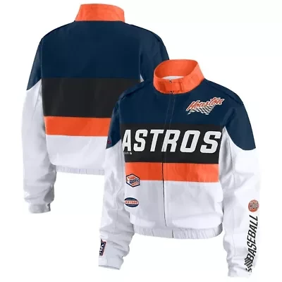 MLB Orange/White Houston Astros Racing Full-Zip Jacket