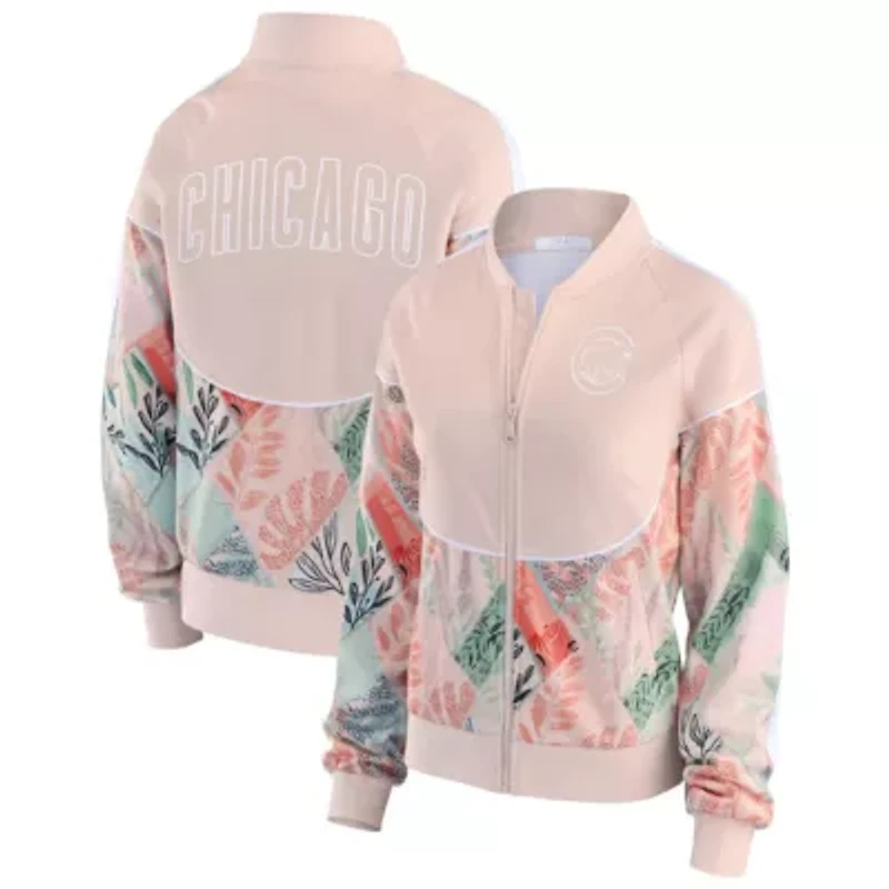 MLB Sand Chicago Cubs Raglan Full-Zip Track Jacket