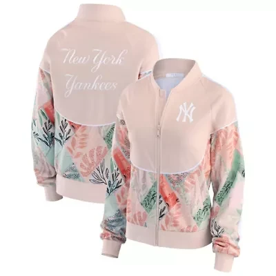 MLB Sand New York Yankees Raglan Full-Zip Track Jacket