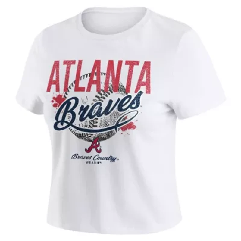 MLB Atlanta Braves Distressed Cropped Baby T-Shirt