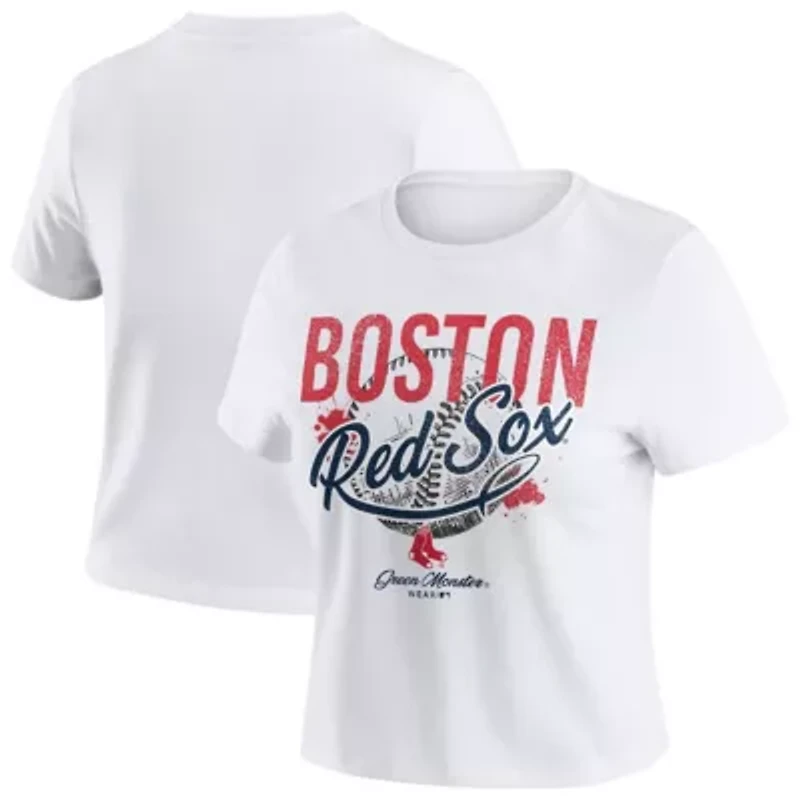 Boston Red Sox MLB Distressed Cropped Baby T-Shirt