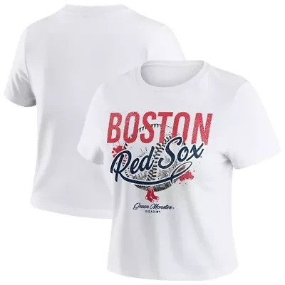 Boston Red Sox MLB Distressed Cropped Baby T-Shirt