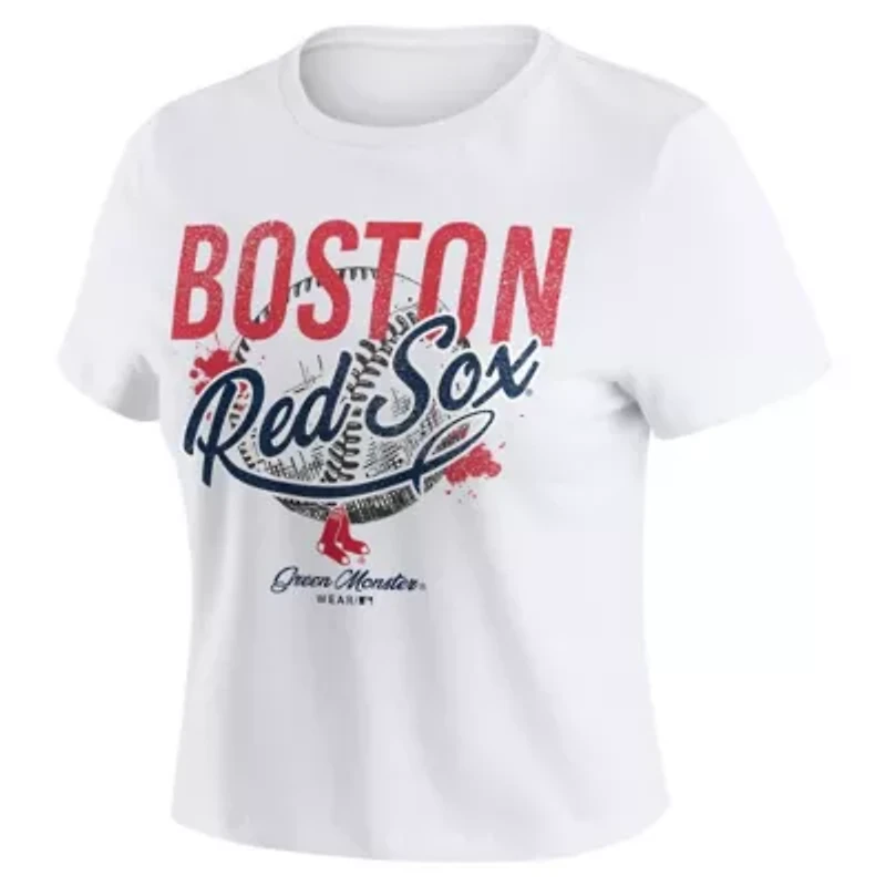 Boston Red Sox MLB Distressed Cropped Baby T-Shirt