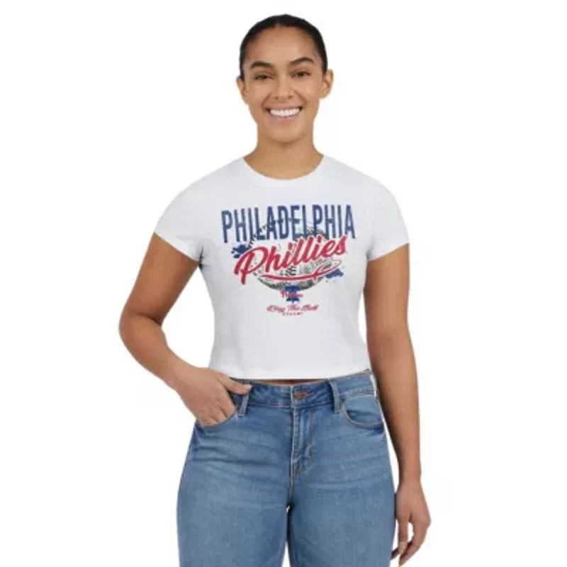 MLB Philadelphia Phillies Distressed Cropped Baby T-Shirt