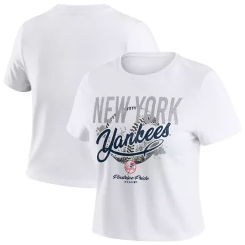 MLB New York Yankees Distressed Cropped Baby T-Shirt