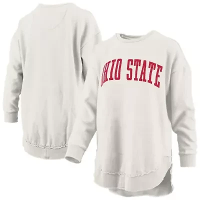 NCAA Ohio State Buckeyes Melange Poncho Vintage Fleece Long Sleeve Pullover Sweatshirt