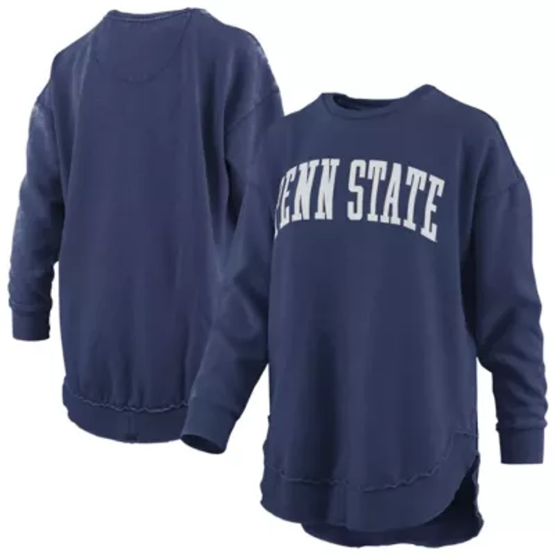 NCAA Penn State Nittany Lions Melange Poncho Vintage Fleece Long Sleeve Pullover Sweatshirt