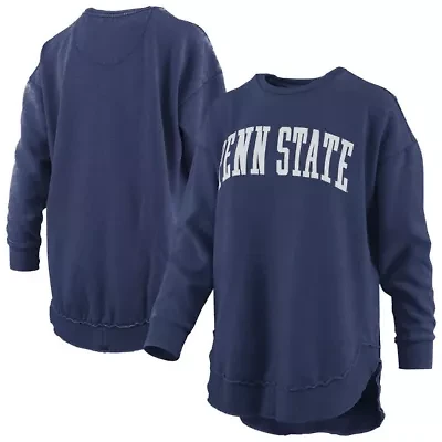 NCAA Penn State Nittany Lions Melange Poncho Vintage Fleece Long Sleeve Pullover Sweatshirt