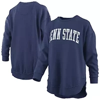 NCAA Penn State Nittany Lions Melange Poncho Vintage Fleece Long Sleeve Pullover Sweatshirt