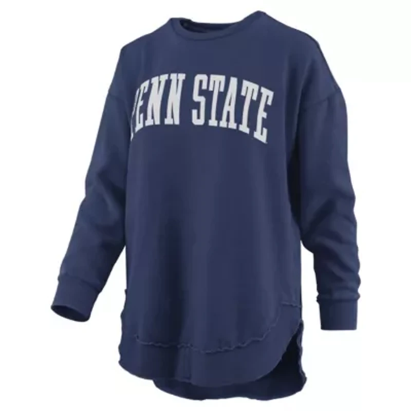 NCAA Penn State Nittany Lions Melange Poncho Vintage Fleece Long Sleeve Pullover Sweatshirt