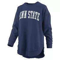 NCAA Penn State Nittany Lions Melange Poncho Vintage Fleece Long Sleeve Pullover Sweatshirt