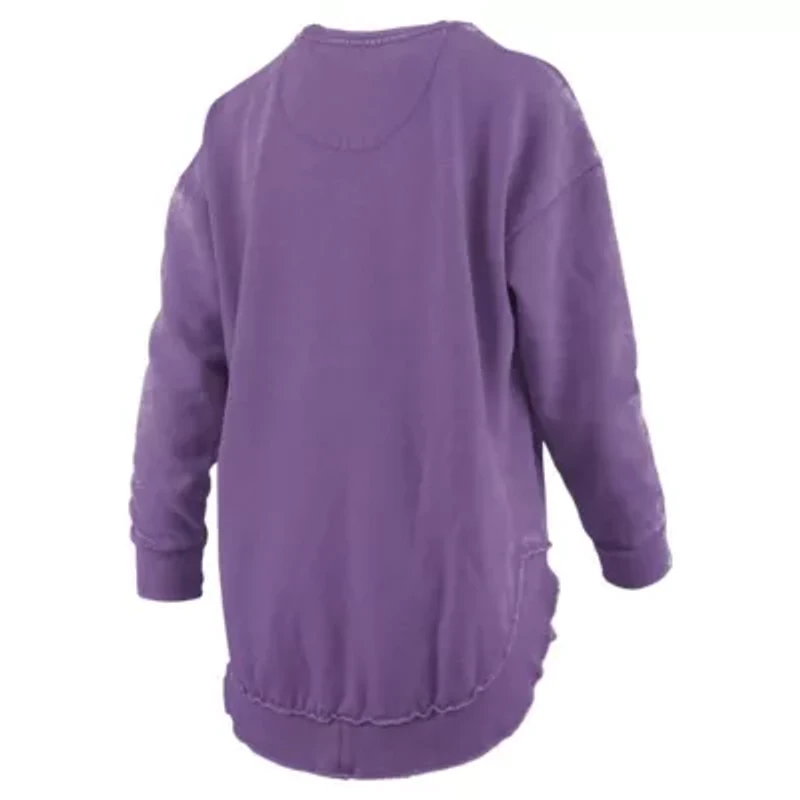 NCAA Clemson Tigers Melange Poncho Vintage Fleece Long Sleeve Pullover Sweatshirt