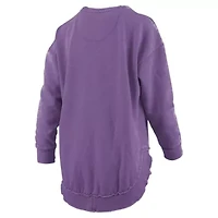 NCAA Clemson Tigers Melange Poncho Vintage Fleece Long Sleeve Pullover Sweatshirt
