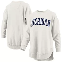 NCAA Michigan Wolverines Melange Poncho Vintage Fleece Long Sleeve Pullover Sweatshirt