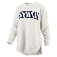 NCAA Michigan Wolverines Melange Poncho Vintage Fleece Long Sleeve Pullover Sweatshirt