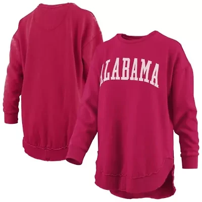 Alabama Crimson Tide NCAA Melange Poncho Vintage Fleece Long Sleeve Pullover Sweatshirt
