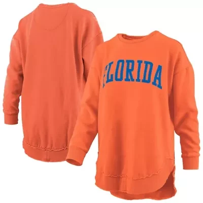 NCAA Florida Gators Melange Poncho Vintage Fleece Long Sleeve Pullover Sweatshirt