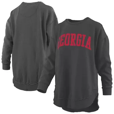 NCAA Georgia Bulldogs Melange Poncho Vintage Fleece Long Sleeve Pullover Sweatshirt