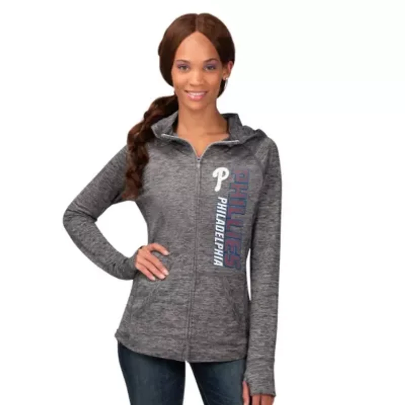 MLB Philadelphia Phillies Defender Space Dye Raglan Full-Zip Hoodie