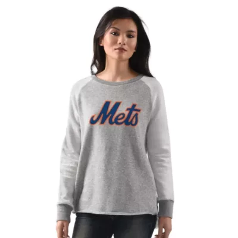 MLB New York Mets Gridiron Raglan Pullover Sweatshirt